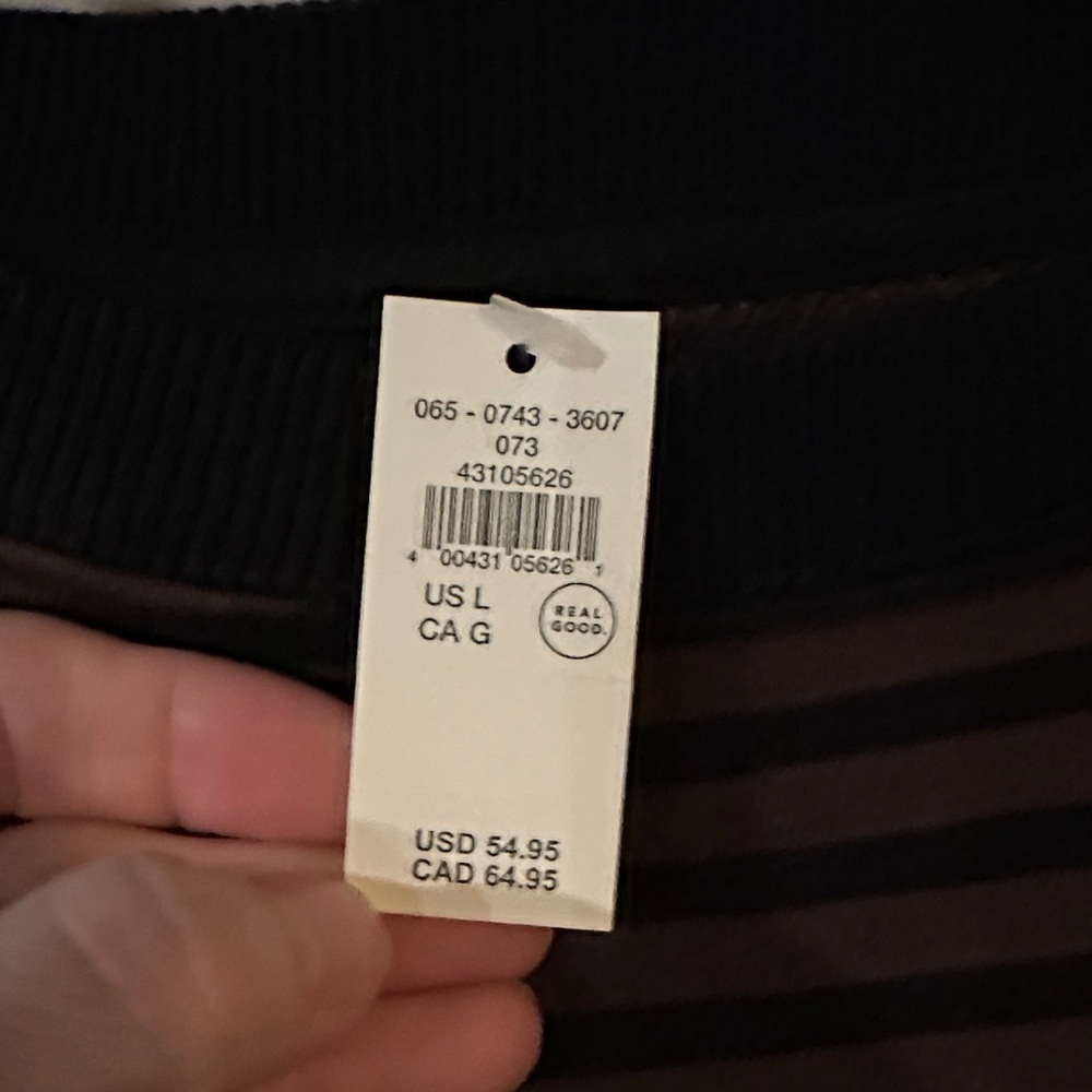 Aerie Striped Black and Brown Sweatshirt - Picture 3 of 6
